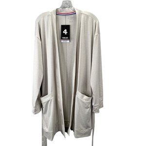 FourLaps Stratus Wrap Cardigan Sweater L Oatmeal Beige Pockets Four Laps NWT